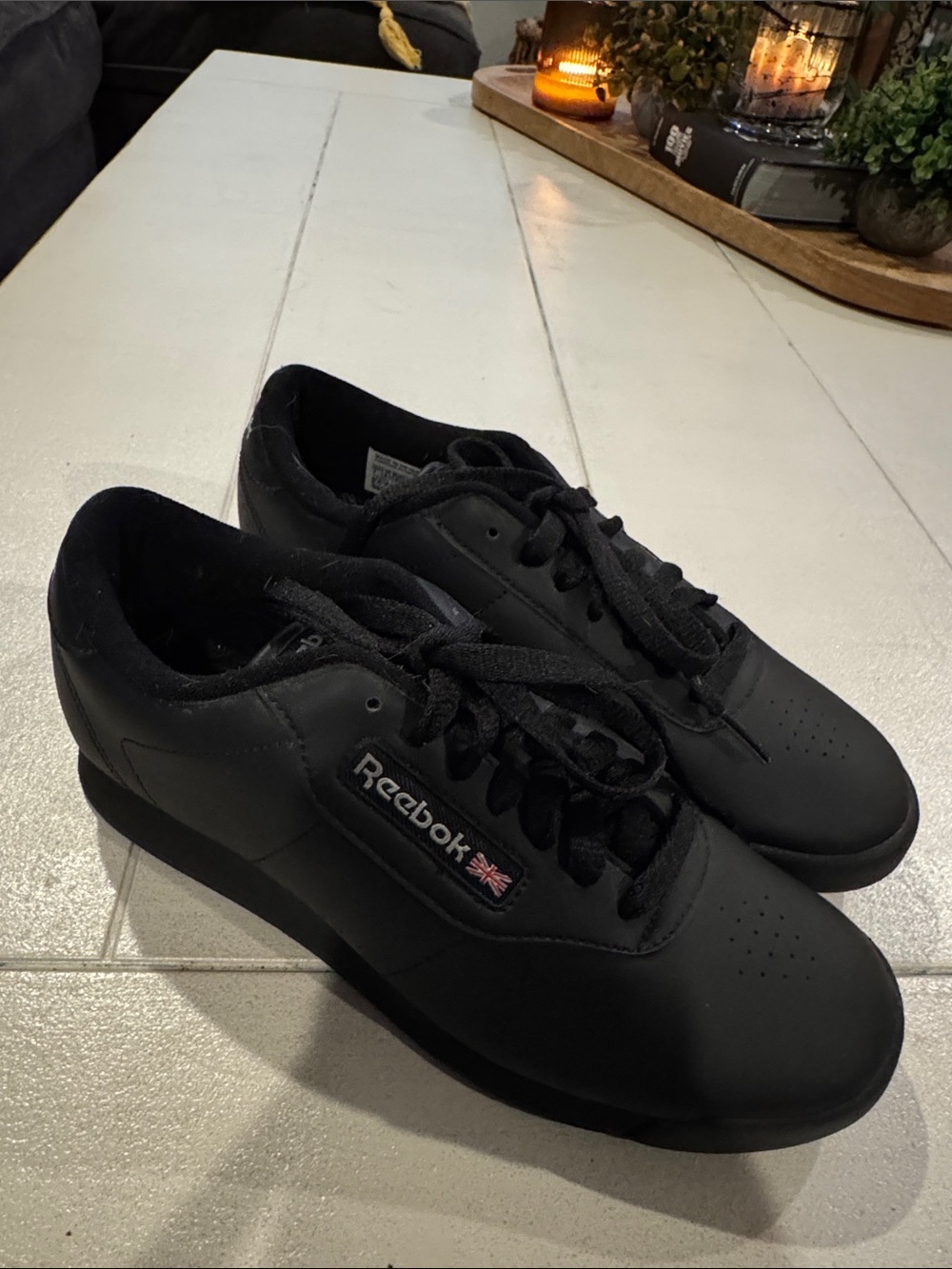 Reebok Black Lace-Up Low-Top Sneakers